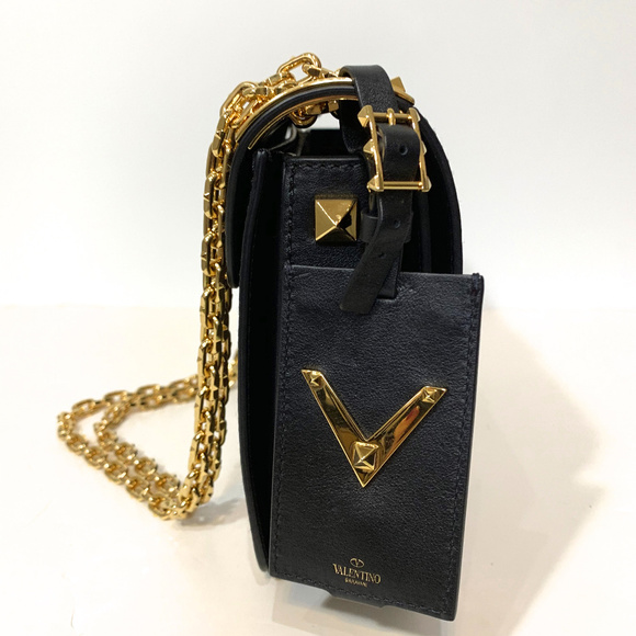 Valentino B-Rockstud Black Leather Chain Shoulder - Picture 6 of 8